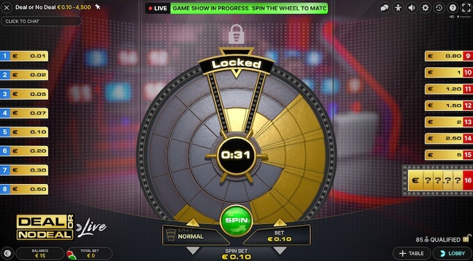 Deal or No Deal Live Wheel