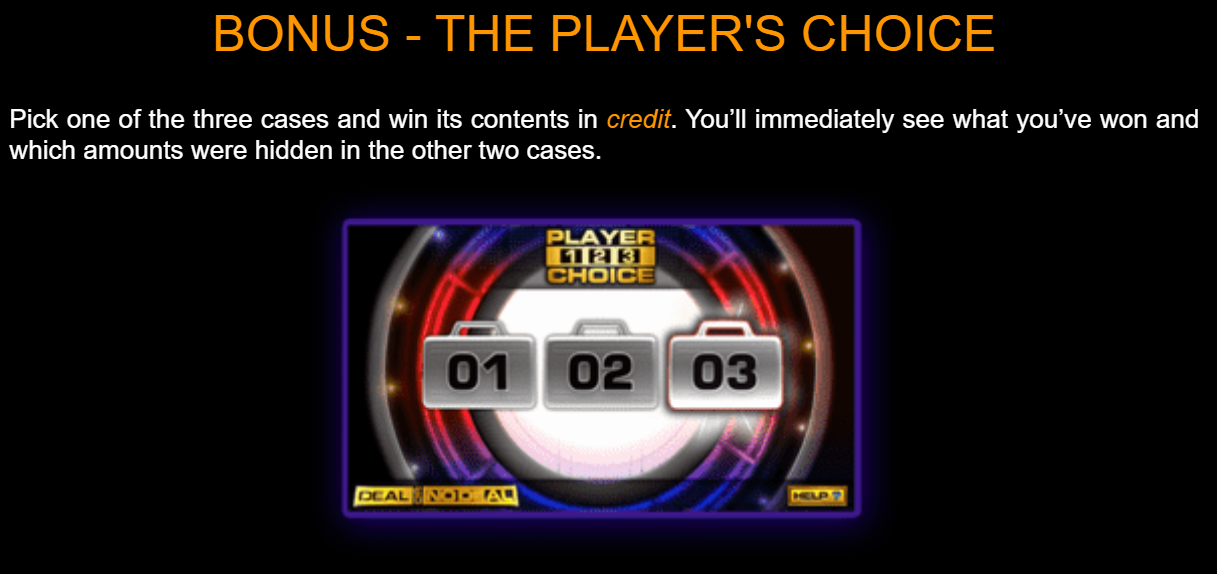 Deal or No Deal Slot The Players Choice Bonus